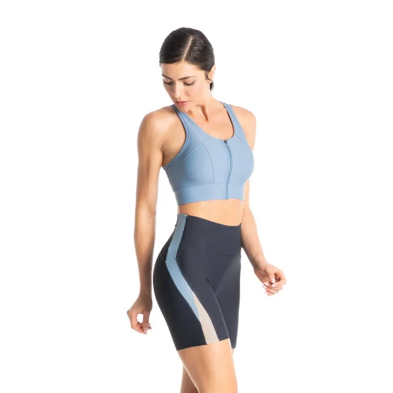 Top Nadador Com Ziper Energy Vivame Azul/G