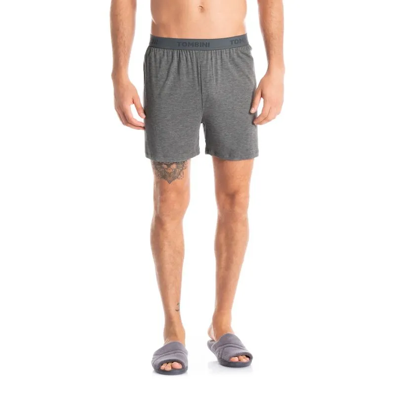 Boxer Masculina Com Elástico Visco Cinza/P