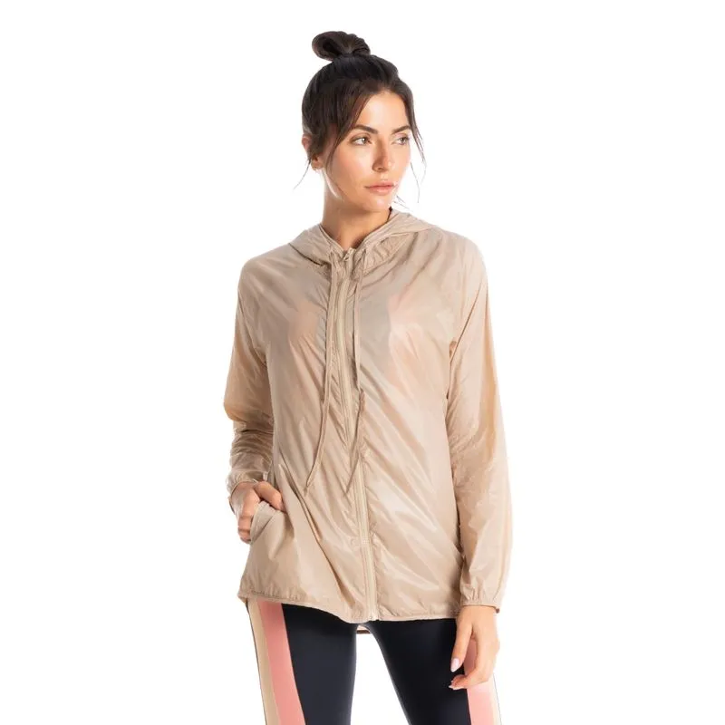 Parka Corta Vento Com Capuz Pulse Vivame Bege/GG