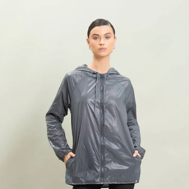 Parka Corta Vento Com Capuz Pulse Vivame Cinza/G