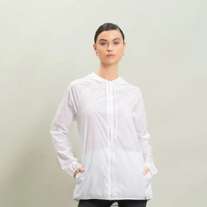 Parka Corta Vento Com Capuz Pulse Vivame Branco/G