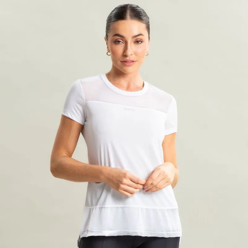 Camiseta Com Tela Pulse Vivame Branco/G