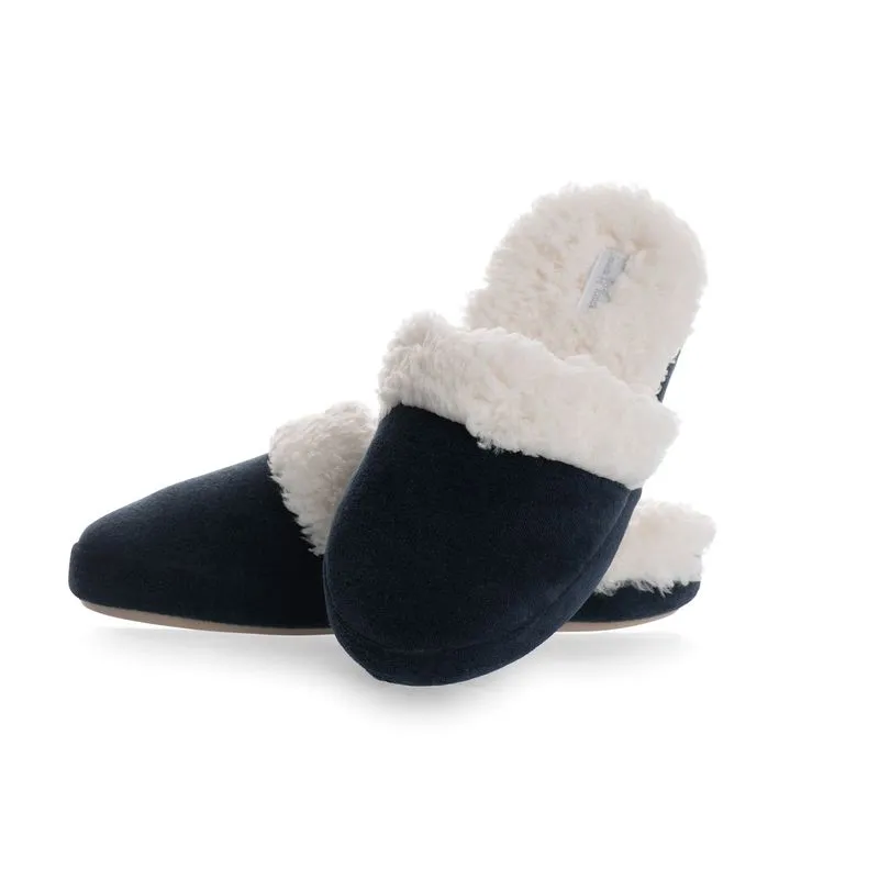 Chinelo Em Plush Raquel Azul Marinho/36