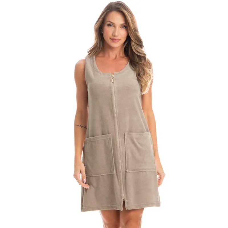 Robe Feminino Com Zíper Borboleta Bege/GG