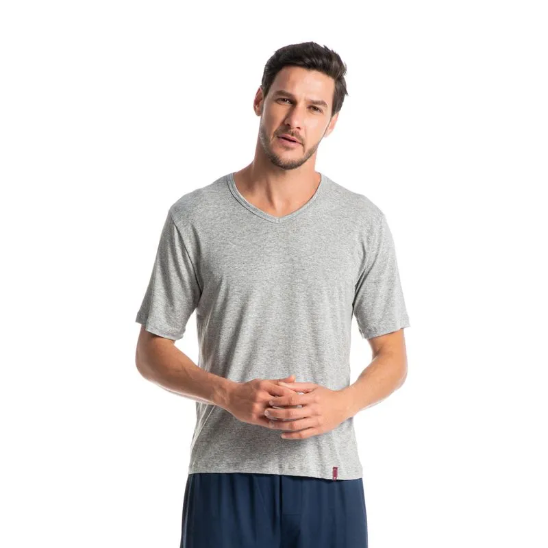 Pijama Masculino Curto Romeu Azul Marinho/G
