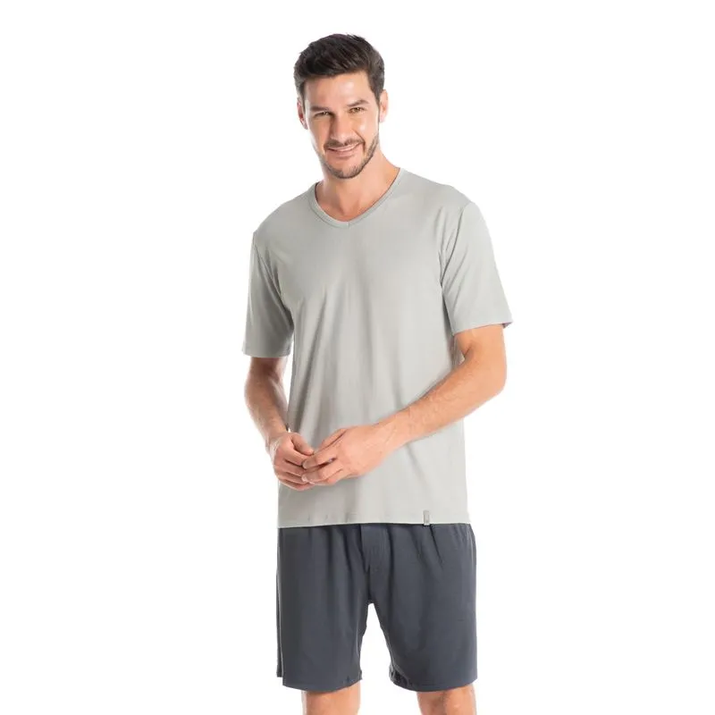 Pijama Masculino Curto Romeu Cinza/G