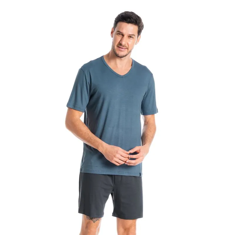 Pijama Masculino Curto Romeu Cinza-X003/G