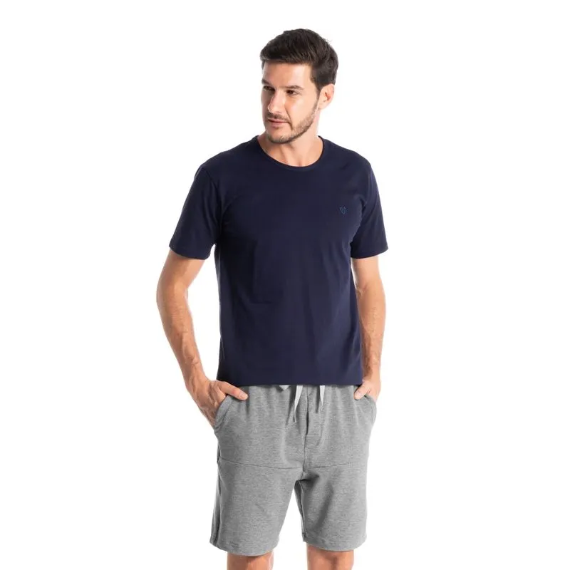 Camiseta Masculina Manga Curta Raul Azul Marinho/GG