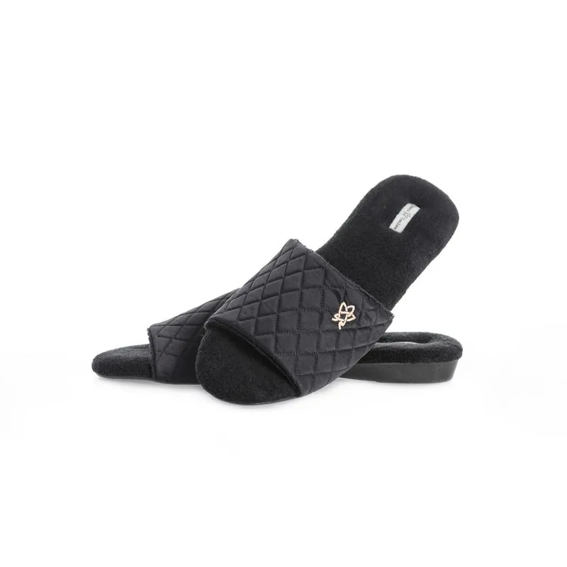 Chinelo Em Atoalhado Flor Aberto Preto/40