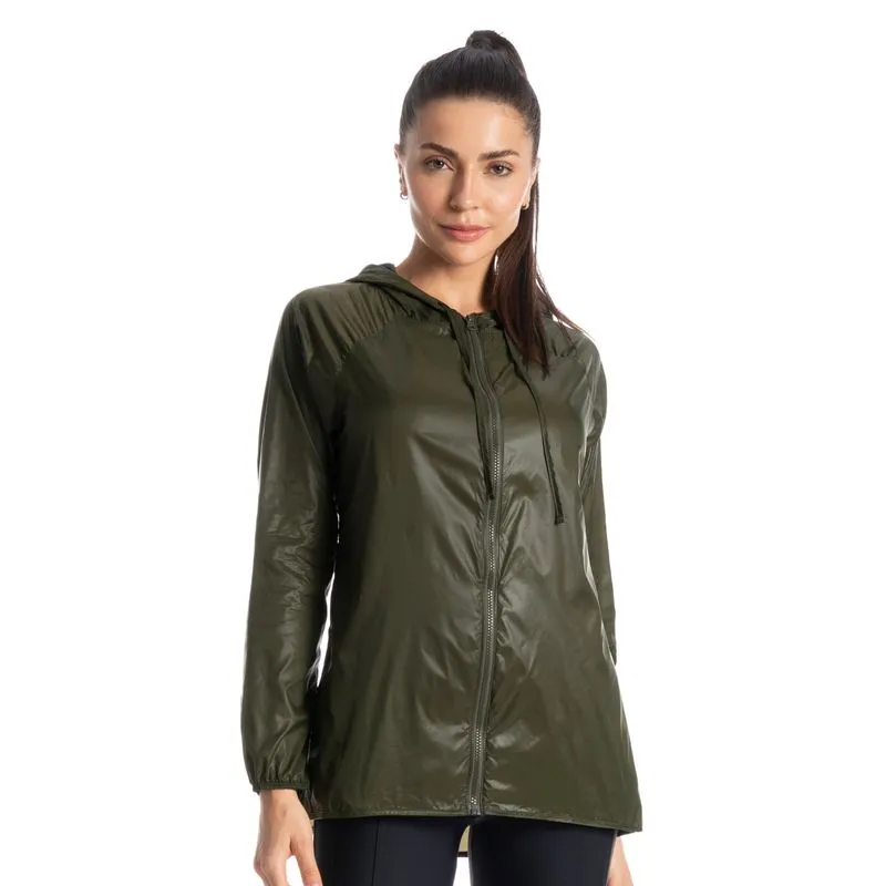 Parka Corta Vento Com Capuz Pulse Vivame Verde/XG