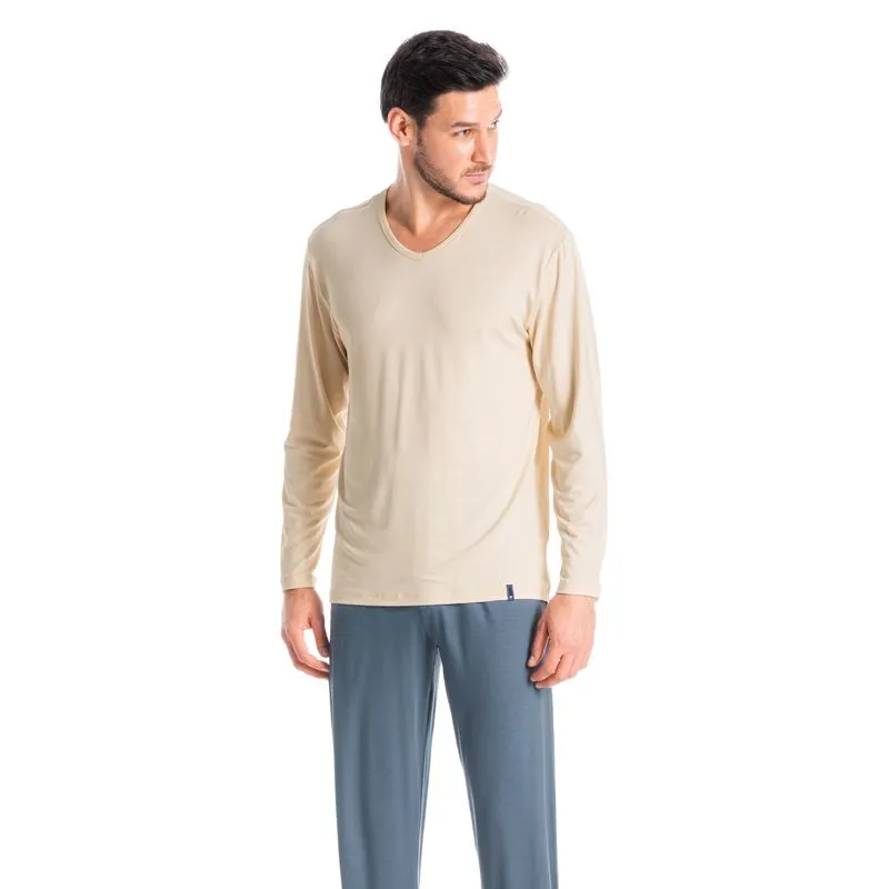 Pijama Masculino Longo Romeu Azul-2/P
