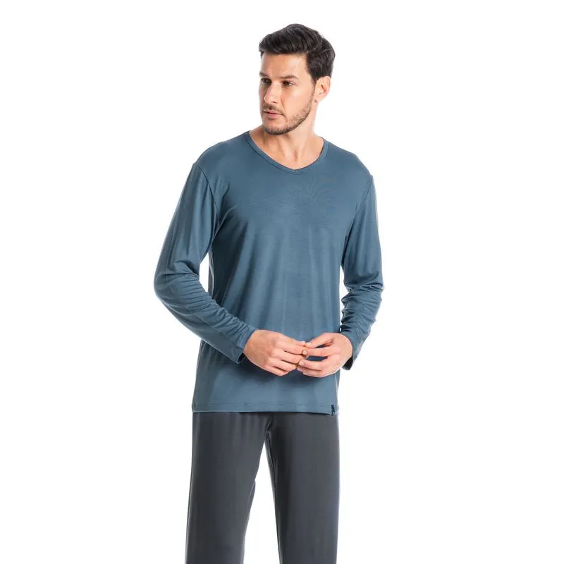 Pijama Masculino Longo Romeu Cinza-3/M