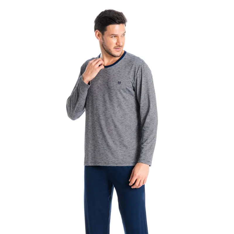 Pijama Masculino Longo Renan Azul Marinho/GG