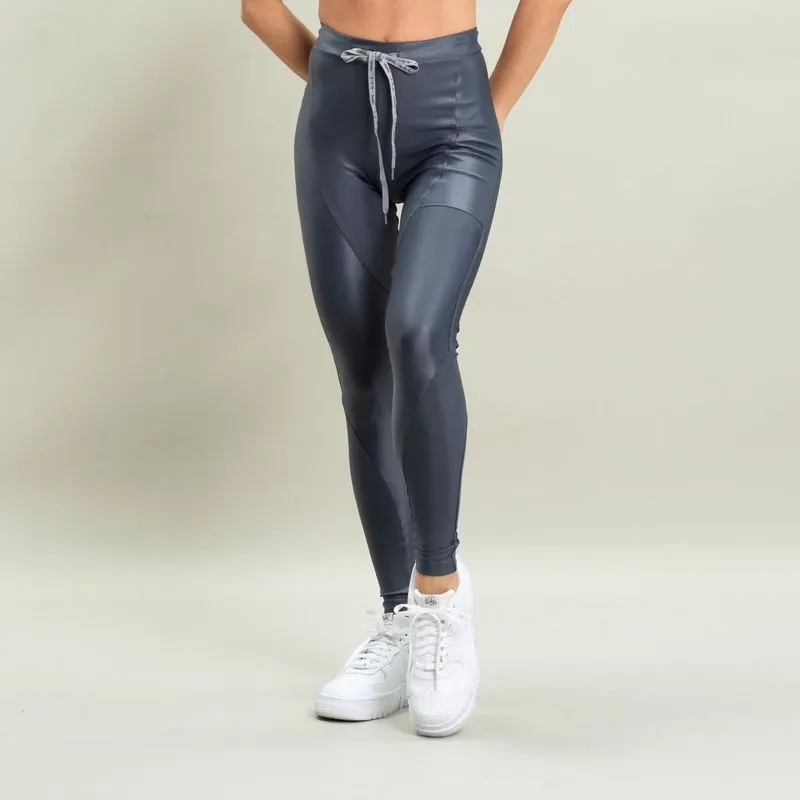 Calça Legging Feminina Com Bolso Shimmer Vivame Cinza/M