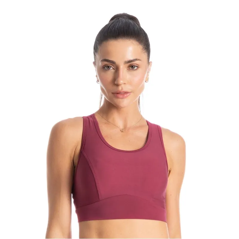 Top Feminino High Speed Com Bolso Vivame Vinho/P