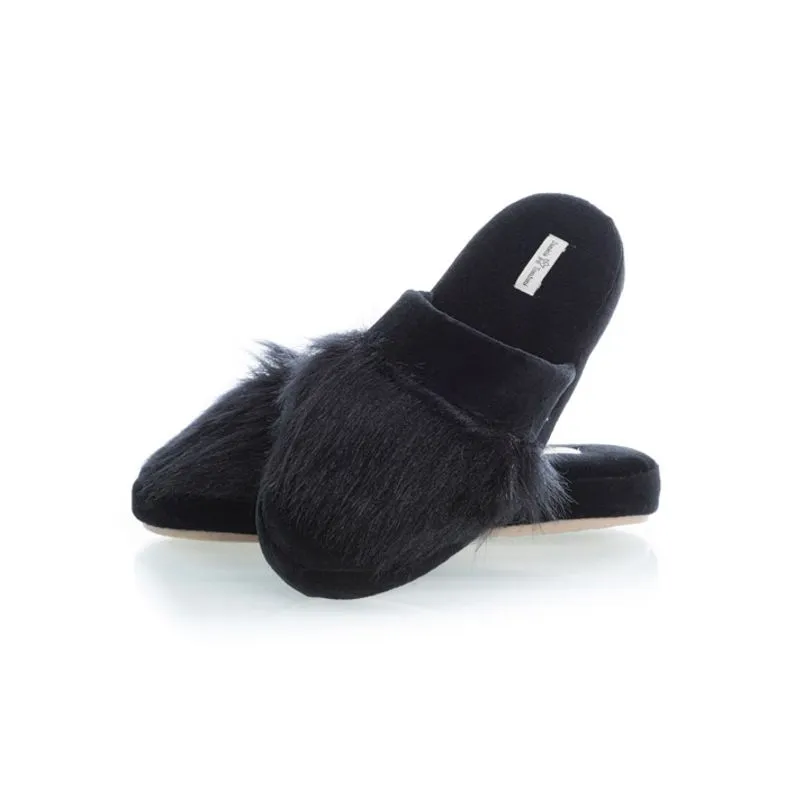 Chinelo Feminino Em Plush Com Pelo Marina Preto/34