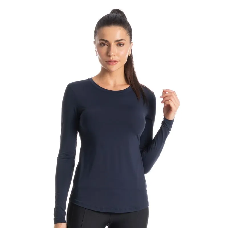 Blusa Feminina Manga Longa Fluity Infinite Vivame Azul Marinho/M