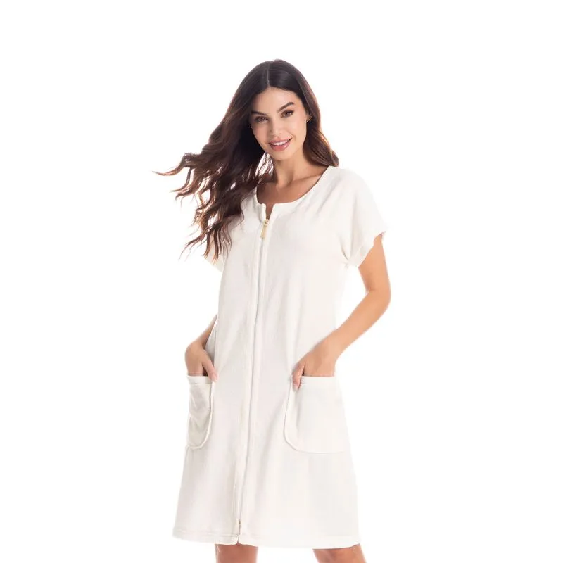 Robe Feminino Com Zíper KN Branco-2/G