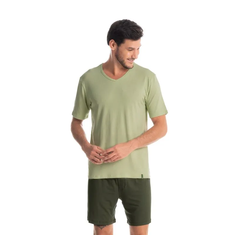Pijama Masculino Curto Romeu VERDE-2/P