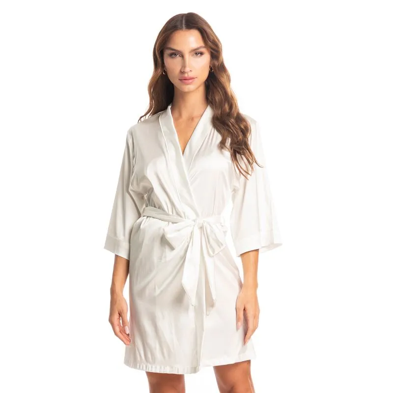 Robe Feminino Curto Em Cetim Violeta Branco-A000/GG