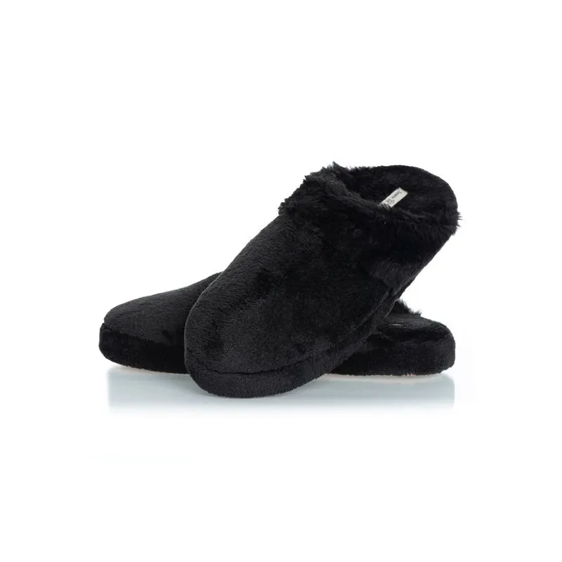 Chinelo Feminino Em Fleece Fran Preto/40