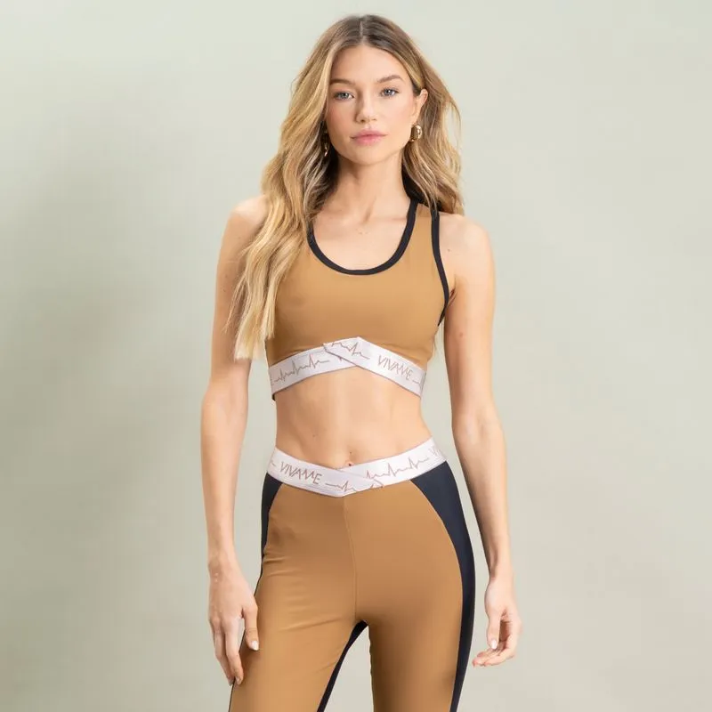 Top Golden Com Elástico Gym Vivame Marrom/M