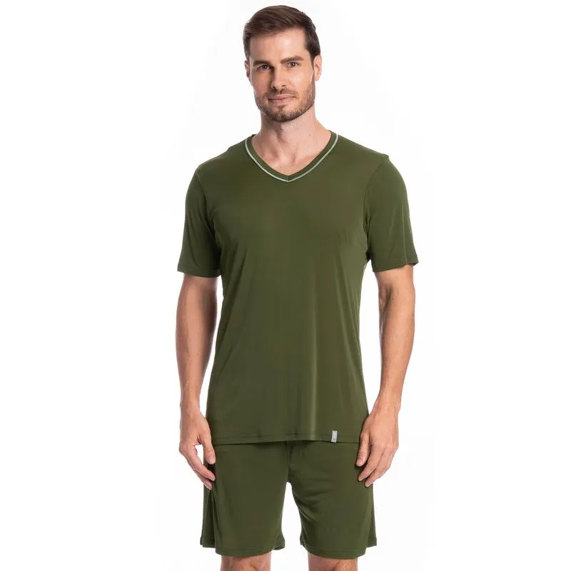 Pijama Masculino Curto Rafael Tombini Verde/GG
