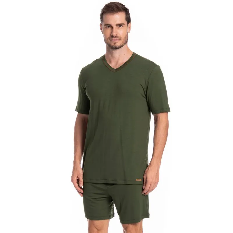 Pijama Masculino Curto New Romeu Tombini Verde/M