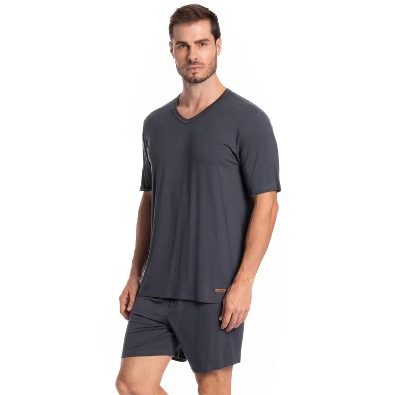 Pijama Masculino Curto New Romeu Tombini Cinza/P
