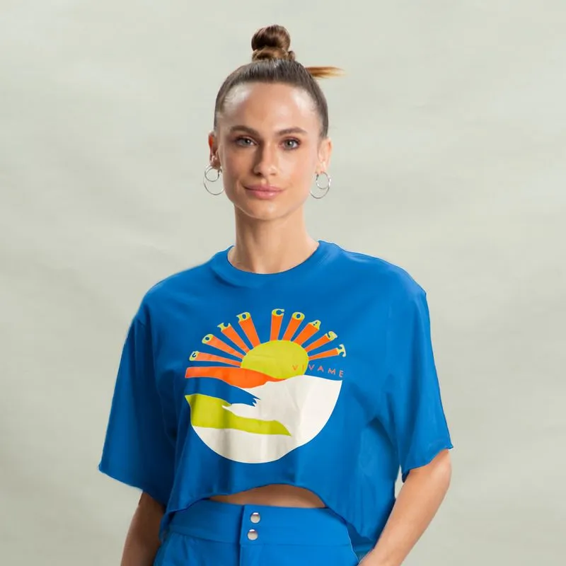 Camiseta Gold Coast Cropped G010 Azul-2/G