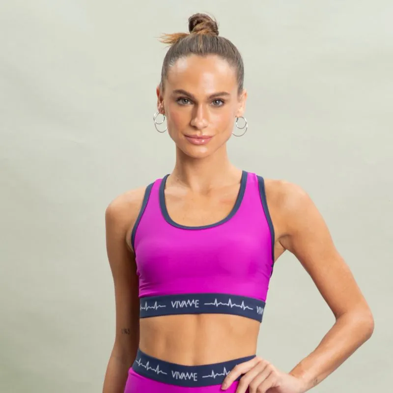 Top Cross Com Elastico Nadador Vivame Rosa-2/G