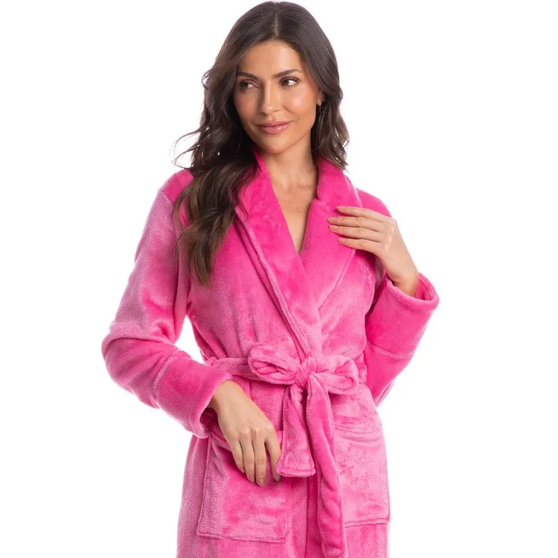 Robe Em Fleece Longo Pétala Rosa-2/GG