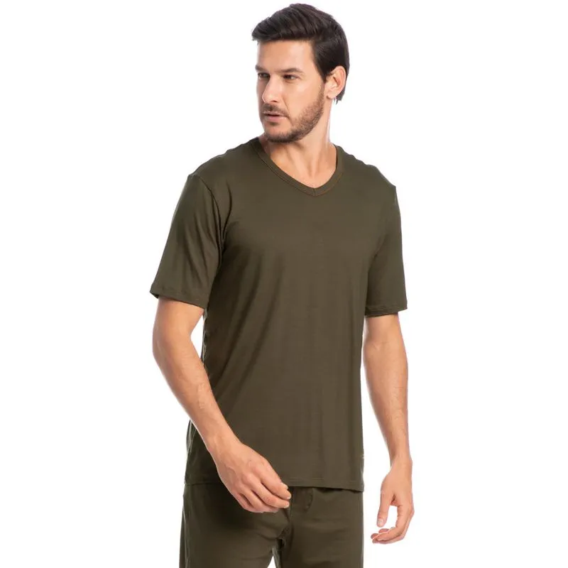 Pijama Masculino Curto New Romeu Tombini Marrom/GG
