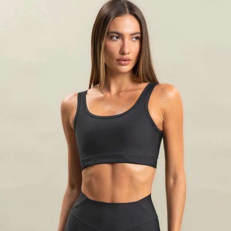 Top Feminino Square Crop Bounce Vivame Preto/P