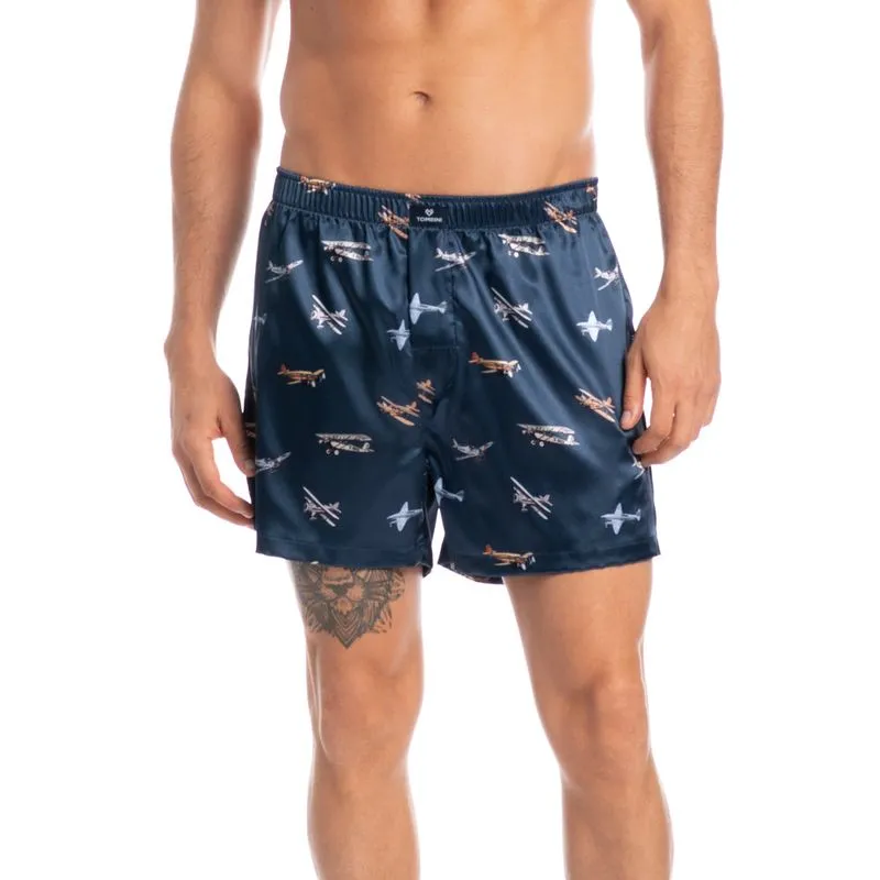 Boxer Masculina Estampada Enzo Tombini Azul Marinho/P
