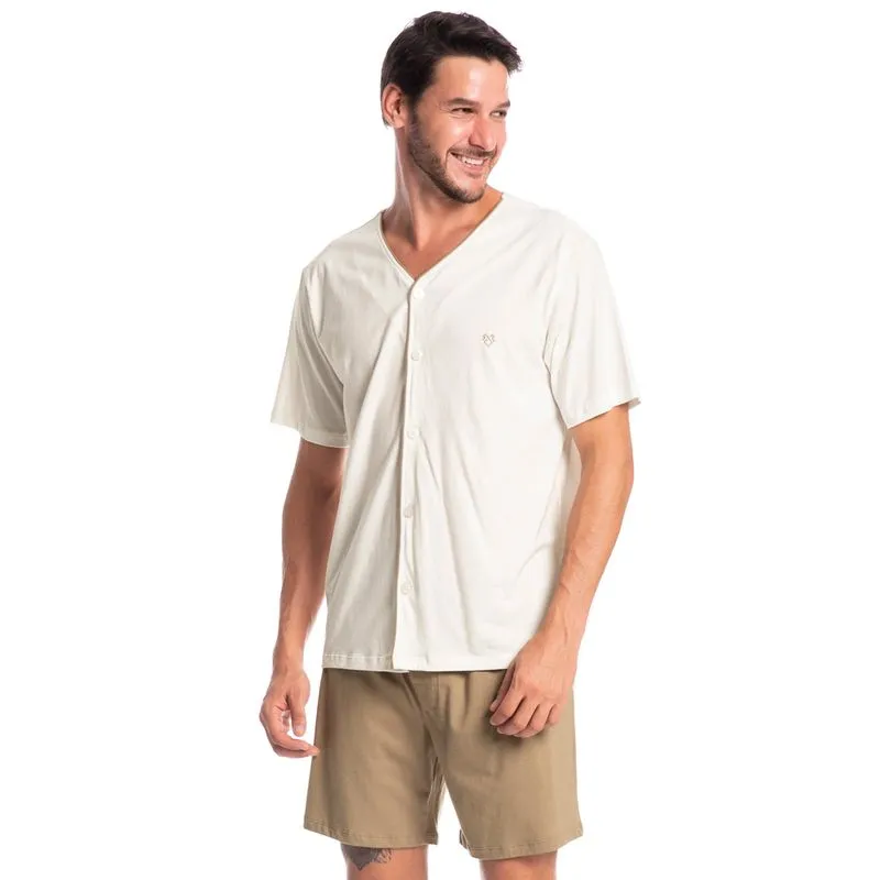 Pijama Masculino Curto Abotoado André Bege/G
