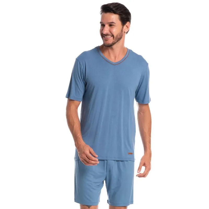 Pijama Masculino Curto New Romeu Tombini Azul-2/XG