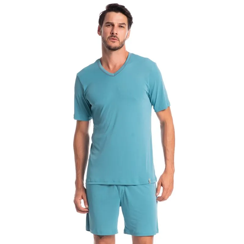 Pijama Masculino Curto Rafael Tombini Azul/GG