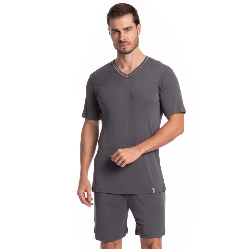 Pijama Masculino Curto Rafael Tombini Cinza/XG