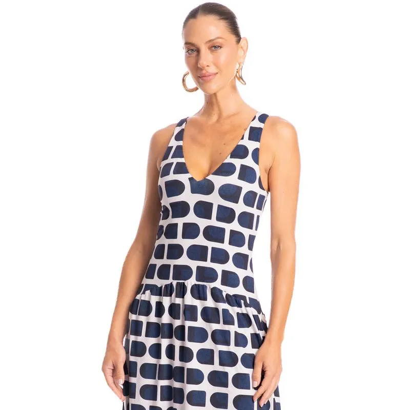 Vestido Longo Marítima Azul-2/G