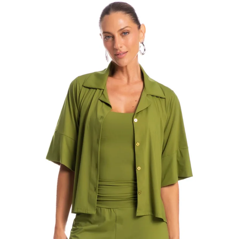 Camisa Feminina Curta Málaga Verde/P