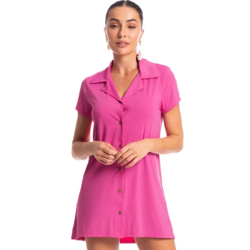 Chemise Curta Flora Rosa/PP