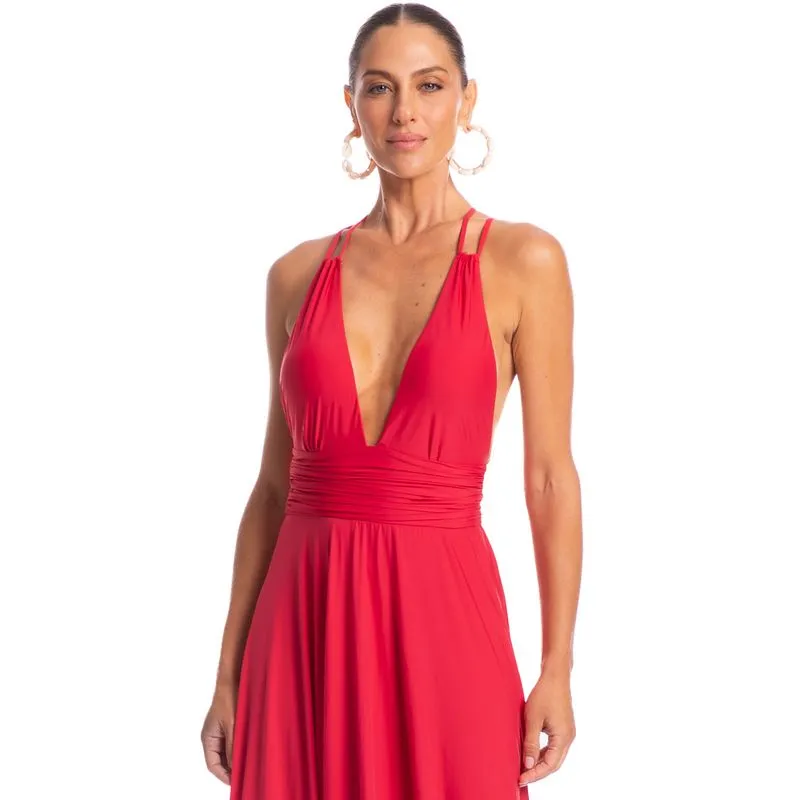 Vestido Com Argola Bolero Vermelho/G