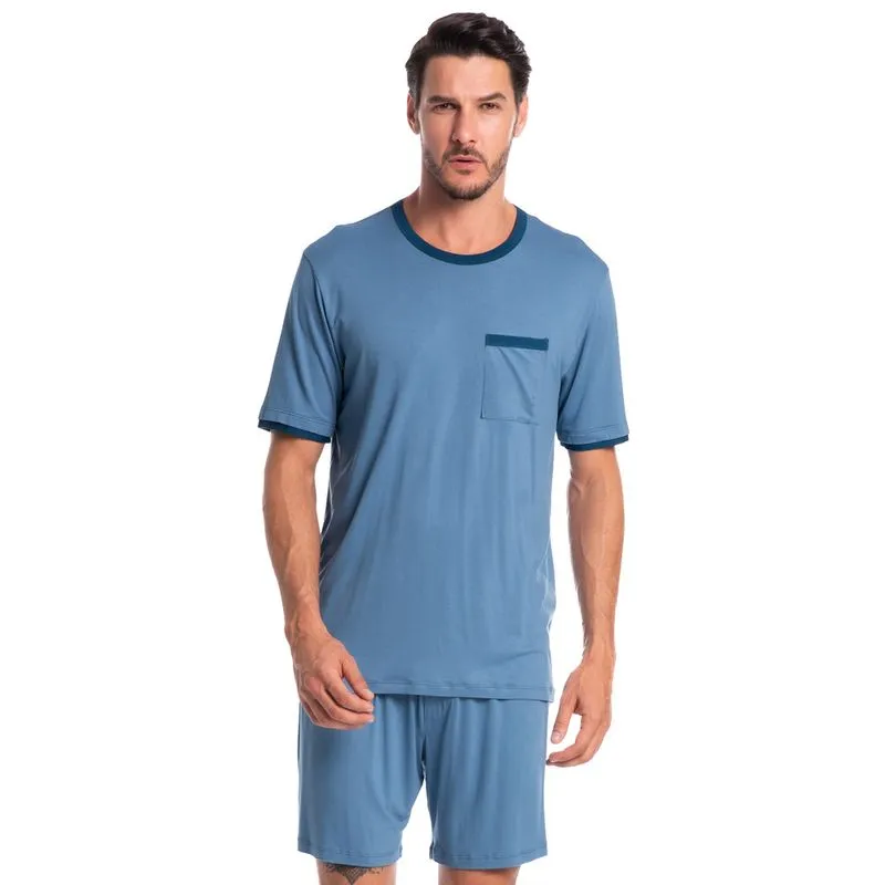 Pijama Masculino Curto Antônio Tombini Azul-2/G