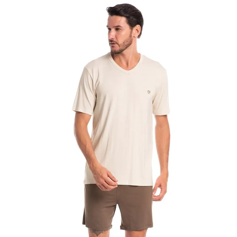 Pijama Masculino Curto Romeu Branco/G