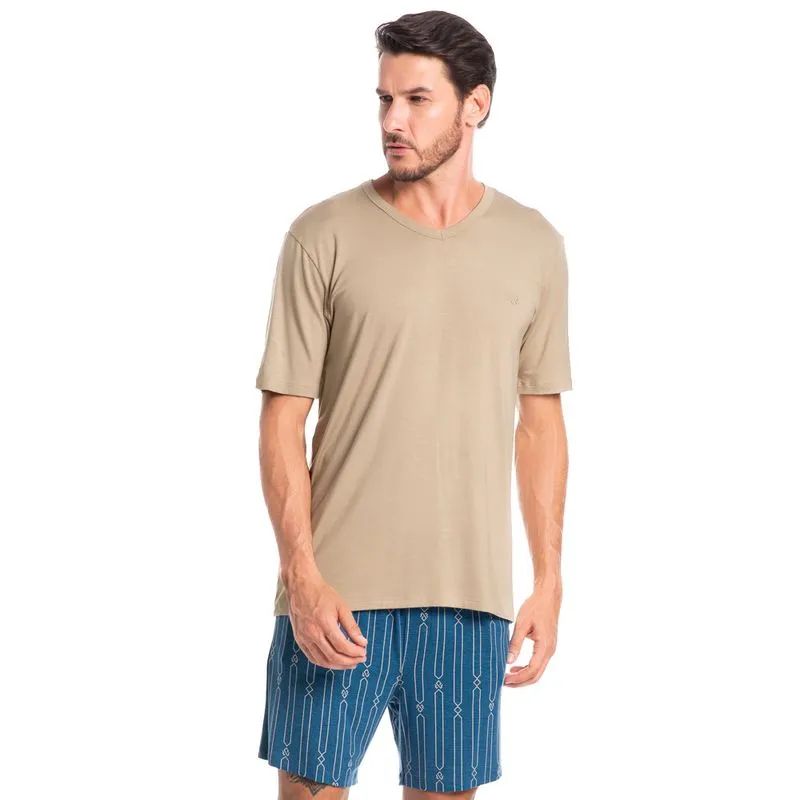 Pijama Masculino Curto Victor Azul Marinho/P
