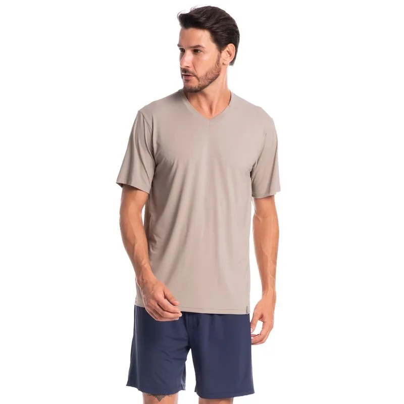 Pijama Masculino Curto Vitório Tombini Azul Marinho/P