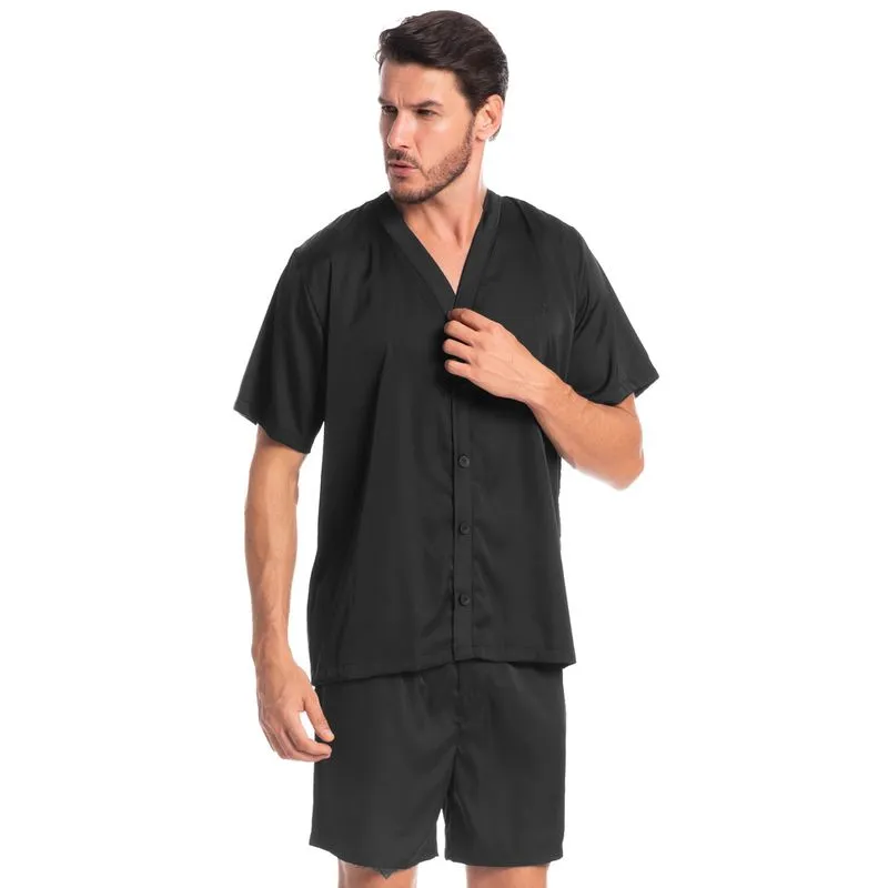 Pijama Masculino Curto Abotoado Enzo Tombini Preto/GG