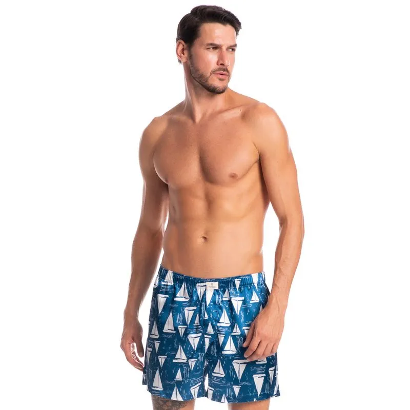 Boxer Masculina Estampada Enzo Tombini Branco-A000/P