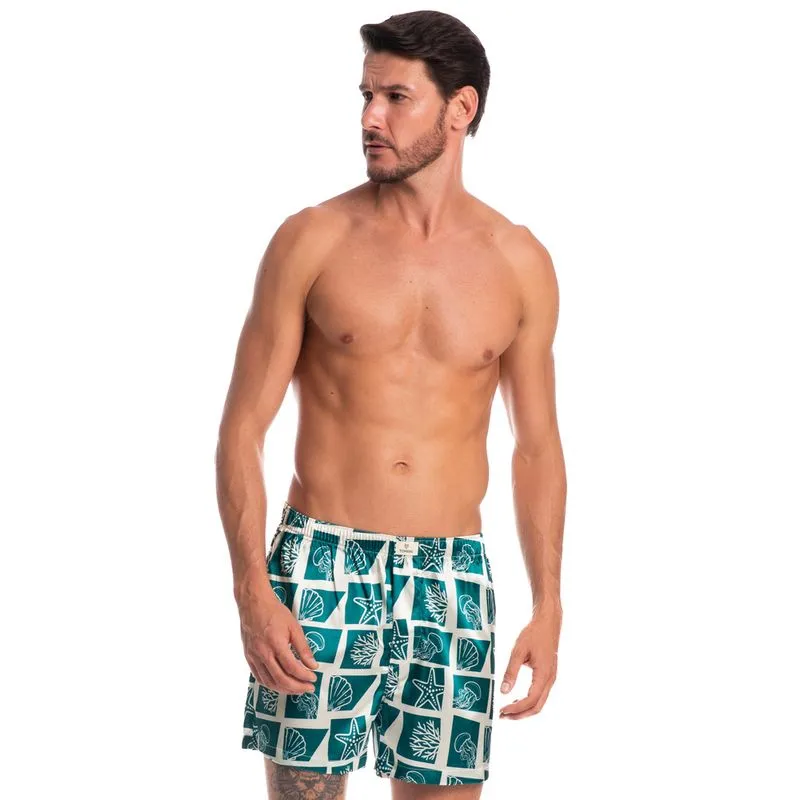 Boxer Masculina Estampada Enzo Tombini Verde/M